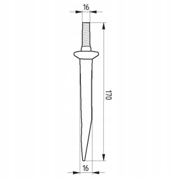 Зубья бороны прямой М16 16x170 мм