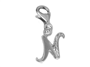 CHARMS litera SREBRO 925 N literka do bransoletki