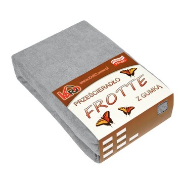 Prześcieradło frotte z gumką 80x160 szare KARO