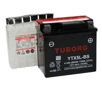 Akumulator Tuborg YTX5L-BS YT5L-BS 4Ah 100A skuter