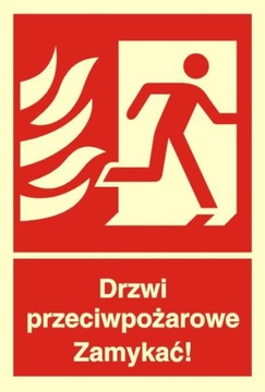 Znak PPOŻ Drzwi przeciwpożarowe. Zamykać! folia