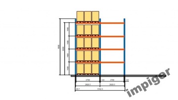 Regał paletowy Regały 6,5m 30msc x 1T paletowe NEW