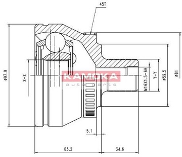 НАРУЖНЫЙ ШРУС SKODA SUPERB I 2.5 2.8 V6