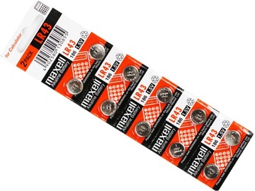 10x BATERIA BATERIE MAXELL LR43 AG12 L1142 G12 186