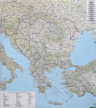 BAŁKANY / EUROPA POŁUDNIOWO WSCHODNIA MAPA ŚCIENNA