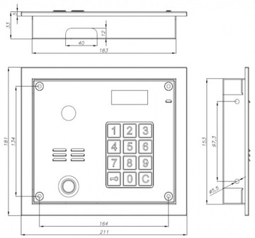 Домофон Laskomex 6-Family, считыватель CD-2