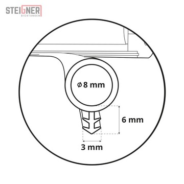 Уплотнитель для деревянных дверей и окон STD03 ЧЕРНЫЙ 1 метр