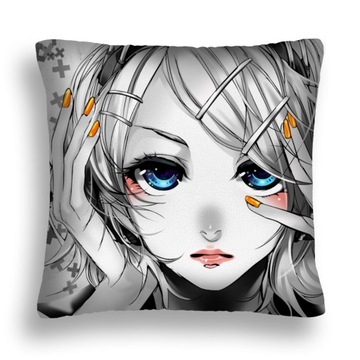PODUSZKA ANIME 05 B&W BLUE EYES LADY ORANGE