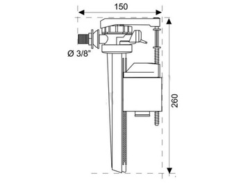 Клапан для наполнения бачка унитаза WIRQUIN 3/8, латунь