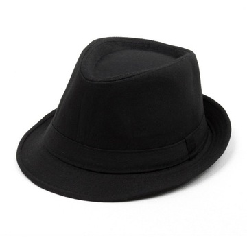 R42 Čierny klasický klobúk trilby Michael Jackson karneval VEĽ.58