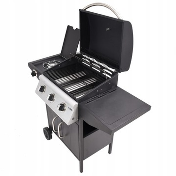GRILL GAZOWY OGRODOWY 3+1 LUND 12,8 KW PALNIK BOCZNY PORCELANOWY RUSZT