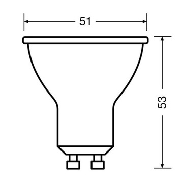 Галогенная светодиодная лампа 5W 50W GU10 36s 6500K OSRAM