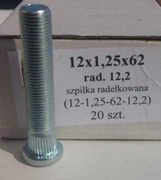 Szpilka 12x1,25x62 rad.12,2