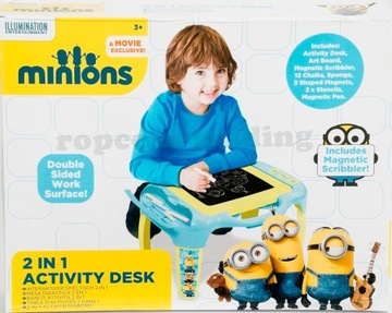 MINIONKI Stolik Tablica Magnetyczna Kredowa 2w1