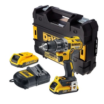 Аккумуляторная дрель-шуруповерт DeWalt DCD791D2, питание от аккумуляторов 18 В, 70 Нм, мощная.