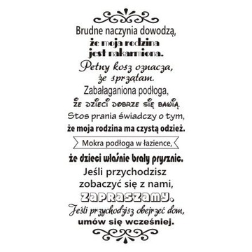Napis na ścianę naklejka - Brudne naczynia... 230