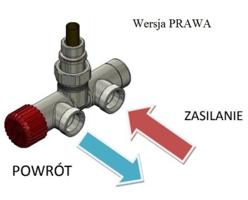 Zawór jednootworowy zespolony UNICO chrom PRAWY