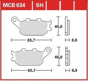 КОМПЛЕКТ ТОРМОЗНЫХ КОЛОДОК ЗАДНИЕ HONDA CB 1300 R SC54 02-