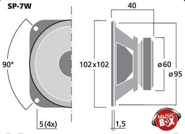 УНИВЕРСАЛЬНЫЙ ДИНАМИК MONACOR SP-7W 8 Ом 7 Вт НОВЫЙ