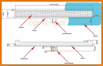 KESMET DRAIN Линейный настенный сифон 110см СТАЛЬ