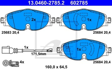 Колодки передние диски ATE - VW PASSAT B8 312мм