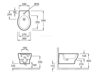 Kohler 19966W-00 OVE Биде настенное изъян