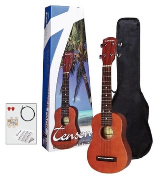 DREWNIANE UKULELE SOPRANOWE TENSON ZESTAW !