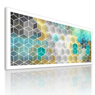 02253 Obraz na płótnie SZEŚCIANY 147x60cm