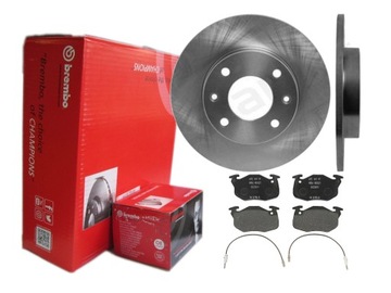 TARCZE + KLOCKI BREMBO PRZÓD PEUGEOT 106 I II 205