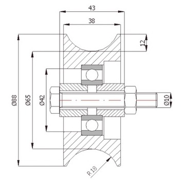 РОЛИК ДЛЯ ТРУБЫ 1 ДЮЙМ FI 89 РОЛИКОВ ДЛЯ ВОРОТ