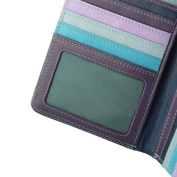 Skórzany kolorowy portfel damski Dudu portmonetka