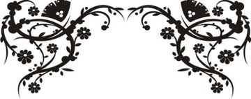 Naklejka na ścianę motyle kwiaty dekor Ornament 17
