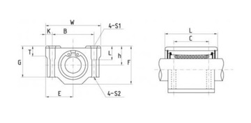 ЛИНЕЙНЫЙ ПОДШИПНИК SMA 12 GUU В КОРПУСЕ SMA12GUU