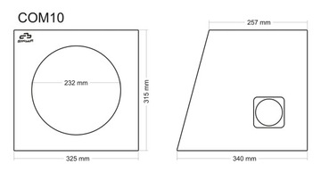 Корпус сабвуфера COM10 25см 10 дюймов 20л