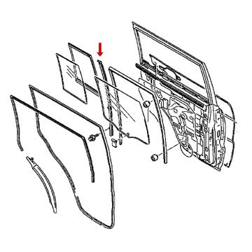 Стойка стекла задней двери левая PAJERO III IV LONG MR436793 ОРИГИНАЛ Mitsubishi
