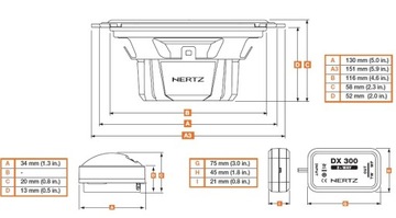 HERTZ DSK 130.3 ДИНАМИКИ 13 СМ ПРОСТАВКИ AUDI A4 B5