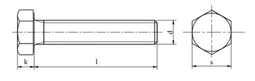 M10x20 Винты класса 10,9, струйная оцинковка DIN 933, 5 шт.