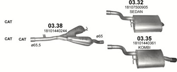 Tłumik końcowy BMW E39 poj.2,0+2,5+2,8+3,0 98-03r. sedan