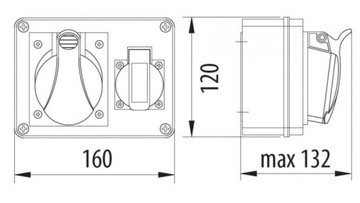 Распределительное устройство R-BOX 150 1x250В 1x32A/5p 078862