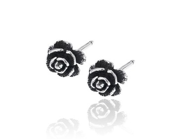 SREBRNE KOLCZYKI PIĘKNE RÓŻE RÓŻYCZKI 8mm 925