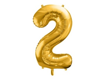 Balon foliowy CYFRA 2 złota -XL