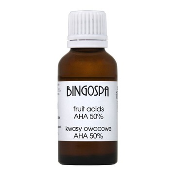 DEPIGMENTACJA ZMARSZCZKI NAWILŻENIE KWASY OWOCOWE AHA 50 % BINGOSPA 50 g