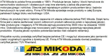 MIKODA 0294 GT CLOCKS AUDI Q7 06- передние 350