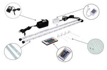 Светодиодное освещение аквариума RGB 2x70 см.