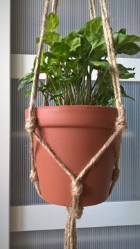 Подвесная клумба из макраме - джут, толстый джут