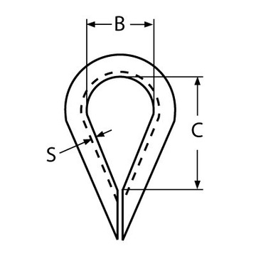 Kausza nierdzewna A4 do lin sercówka 6mm 1 szt.