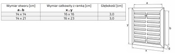 Kratka wentylacyjna 14x21 grafit regulowana EWR