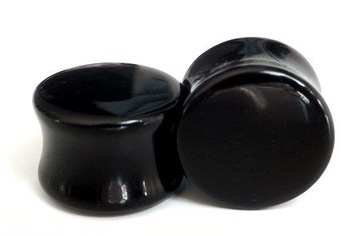 Plug plugi tunel akryl akrylowy Czarny pełny 18mm