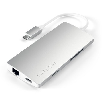 Алюминиевый адаптер Satechi V2 USB-C, 3x USB-A, 4K HDMI, micro/SD, Ethernet