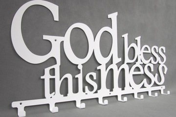 Декоративная настенная вешалка GOD BLESS THIS MESS цвета
